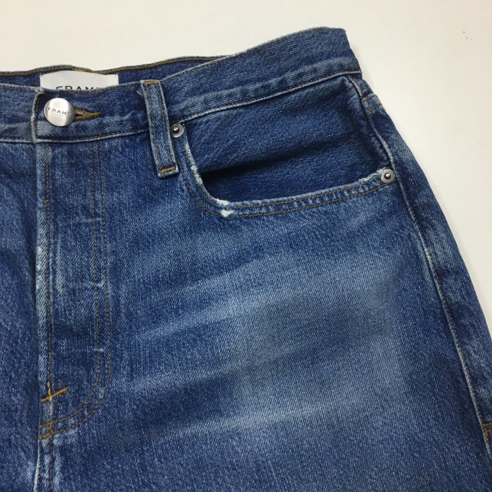 Frame Le Original Patchwork Distressed Button Fly… - image 7